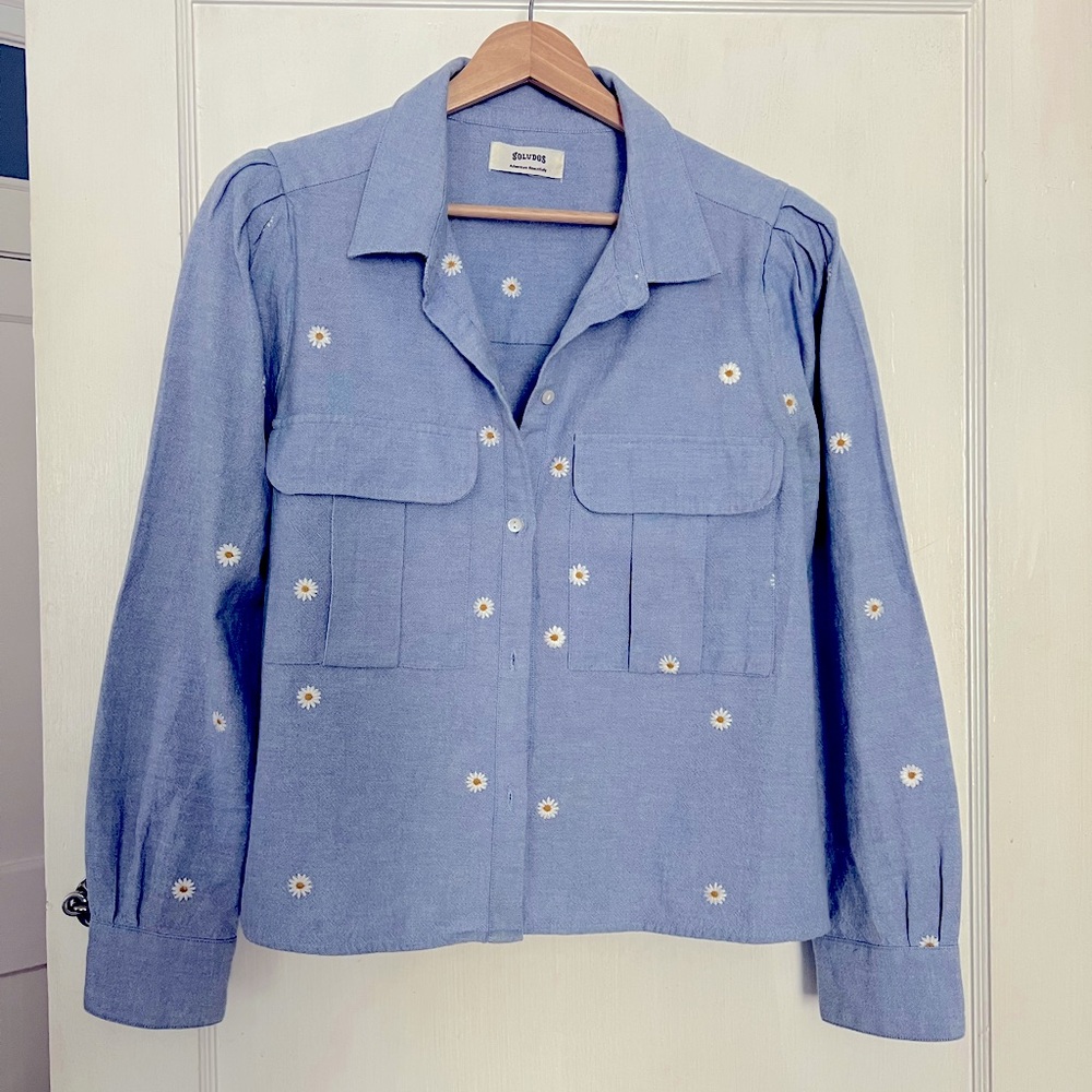 Soludos Daisy Embroidered Jacket for Spring Outfits Top Size Small